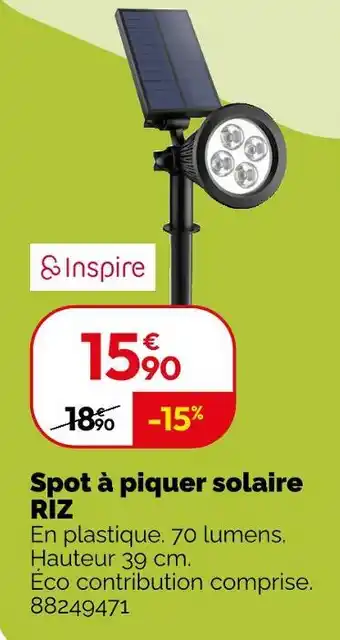 Weldom Inspire Spot à piquer solaire RIZ offre