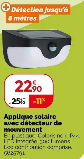 Applique solaire avec détecteur de mouvement