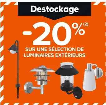 Castorama 20% SUR UNE SÉLECTION DE LUMINAIRES EXTÉRIEURS offre