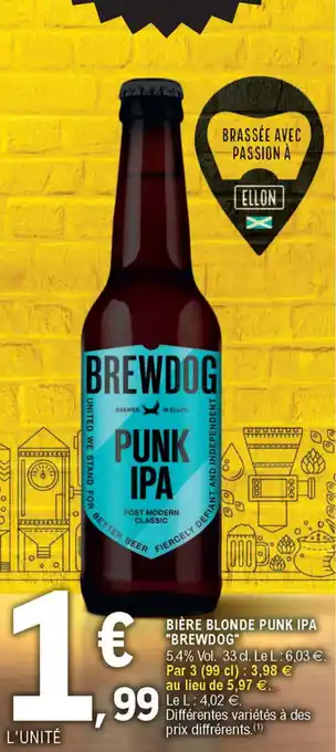 E.Leclerc Bière blonde Punk IPA offre