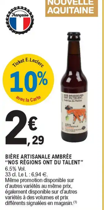 E.Leclerc Bière Artisanale ambrée offre