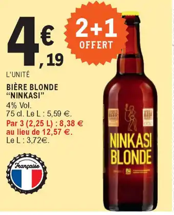 E.Leclerc Bière Blonde "Ninkasi" offre