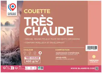 Carrefour BLANREVE Couette Très chaude offre