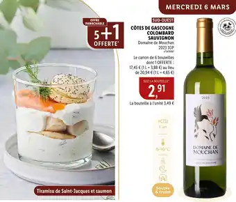Lidl Domaine de Mouchan CÔTES DE GASCOGNE COLOMBARD SAUVIGNON offre