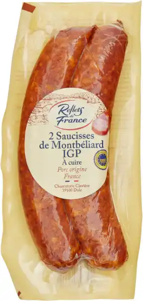 Carrefour REFLETS DE FRANCE Saucisses de Montbéliard I.G.P. à cuire offre