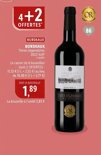 Lidl Terres Légendaires BORDEAUX offre