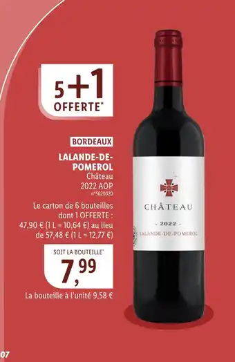Lidl Château LALANDE-DE- POMEROL 2022 AOP offre