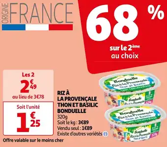 Auchan RIZ À LA PROVENÇALE THON ET BASILIC BONDUELLE offre