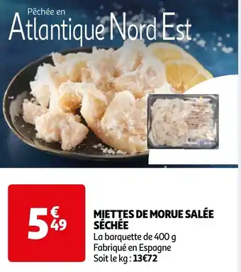 Auchan MIETTES DE MORUE SALÉE SÉCHÉE offre