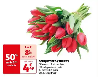 Auchan BOUQUET DE 14 TULIPES offre