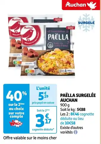 Auchan PAËLLA SURGELÉE AUCHAN offre