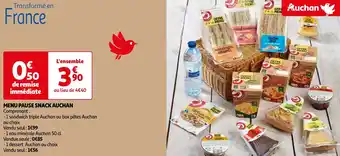 Auchan MENU PAUSE SNACK AUCHAN offre