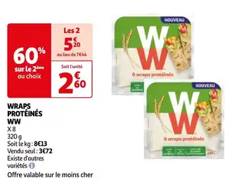 Auchan WRAPS PROTÉINÉS WW offre