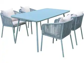 Bricomarché Salon de jardin repas Léna - 194 x 70 x 73 cm - Vert offre