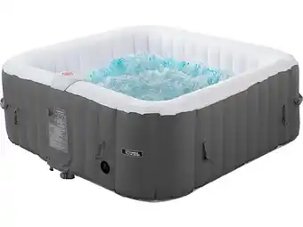 Bricomarché Spa gonflable RIVIERA en PVC - 4 places - Gris/blanc offre