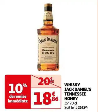 Auchan WHISKY JACK DANIEL'S TENNESSEE HONEY offre