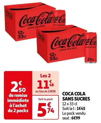 Auchan COCA COLA SANS SUCRES offre