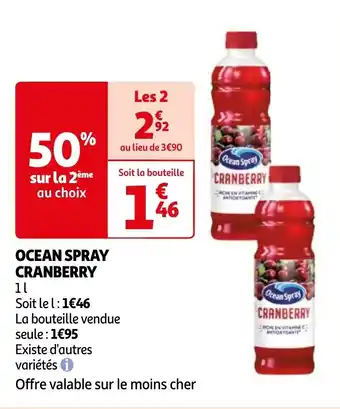 Auchan OCEAN SPRAY CRANBERRY offre