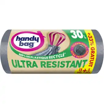 Carrefour Market HANDY BAG Sacs poubelle 30L offre