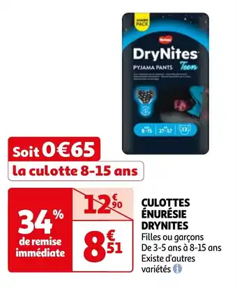 Auchan CULOTTES ÉNURÉSIE DRYNITES offre