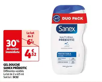 Auchan GEL DOUCHE SANEX PRÉBIOTIC offre