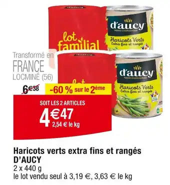 Cora x Carrefour D’AUCY Haricots verts extra fins et rangés offre