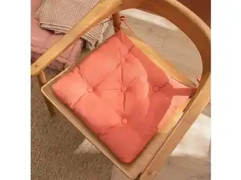 Weldom Galette de chaise Luck polycoton, 40x40cm, lava 3 terracotta, Inspire offre
