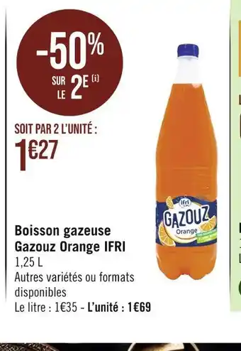 Casino Supermarchés IFRI Boisson gazeuse Gazouz Orange offre
