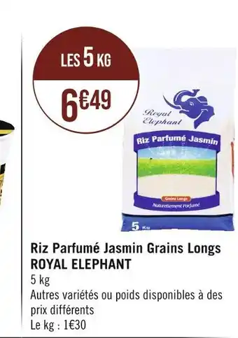 Casino Supermarchés ROYAL ELEPHANT Riz Parfumé Jasmin Grains Longs offre