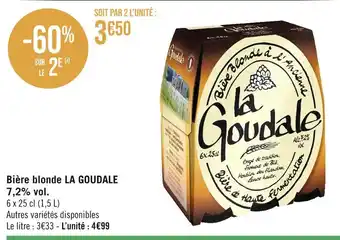 Casino Supermarchés LA GOUDALE Bière blonde 7,2% vol offre
