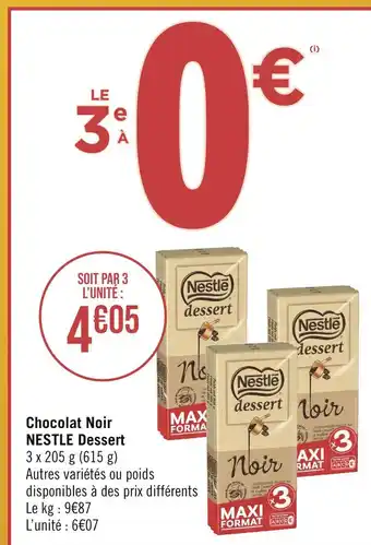 Géant Casino NESTLE Dessert Chocolat Noir offre
