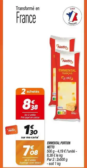 Netto NETTO EMMENTAL PORTION offre