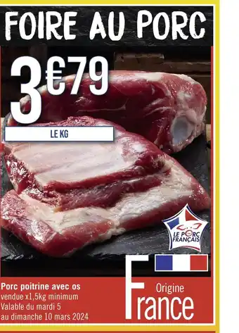 Géant Casino Porc poitrine avec os offre
