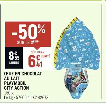 Petit Casino ŒUF EN CHOCOLAT AU LAIT PLAYMOBIL CITY ACTION offre