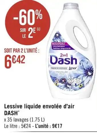 Casino Supermarchés DASH Lessive liquide envolée d’air offre
