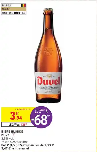 Intermarché DUVEL BIÈRE BLONDE offre