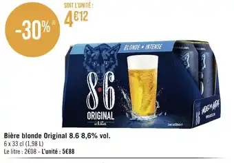 Géant Casino Original 8.6 Bière blonde 8,6% vol offre