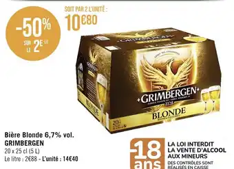 Géant Casino GRIMBERGEN Bière Blonde 6,7% vol offre