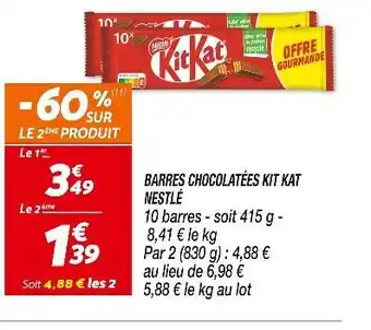 Netto NESTLÉ BARRES CHOCOLATÉES KIT KAT offre
