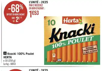 Géant Casino HERTA Knacki 100% Poulet offre