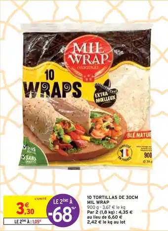 Intermarché MIL WRAP 10 TORTILLAS DE 30CM offre