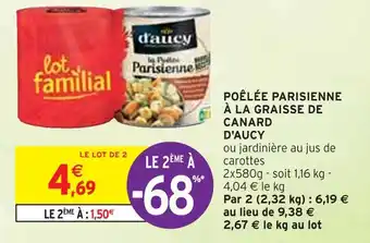 Intermarché D'AUCY POÊLÉE PARISIENNE À LA GRAISSE DE CANARD offre