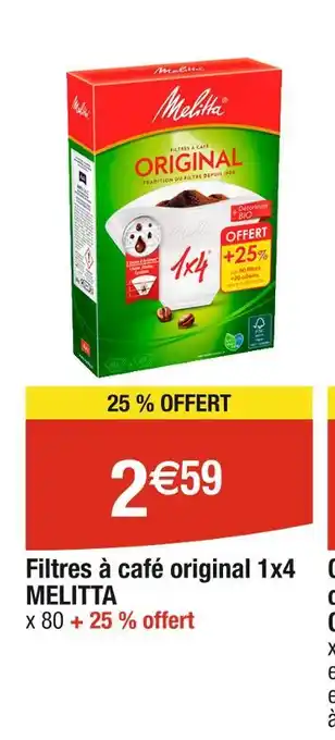 Cora x Carrefour MELITTA Filtres à café original 1x4 offre