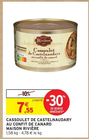 Intermarché MAISON RIVIÈRE CASSOULET DE CASTELNAUDARY AU CONFIT DE CANARD offre