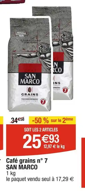 Cora x Carrefour SAN MARCO Café grains n° 7 offre