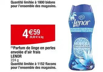 Cora x Carrefour LENOR (1)Parfum de linge en perles envolée d’air frais offre