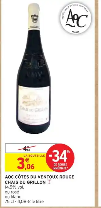 Intermarché AOC CÔTES DU VENTOUX ROUGE offre