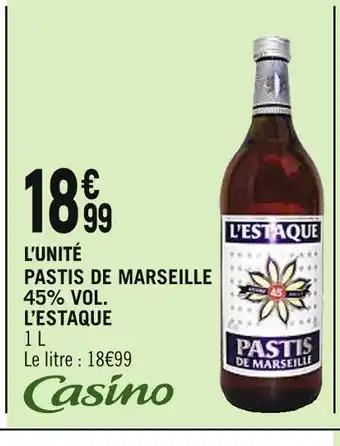 Spar L’ESTAQUE PASTIS DE MARSEILLE 45% VOL offre