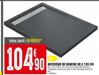 RECEVEUR DE DOUCHE 80 X 120 CM