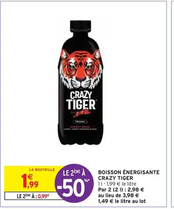 Intermarché CRAZY TIGER BOISSON ÉNERGISANTE offre